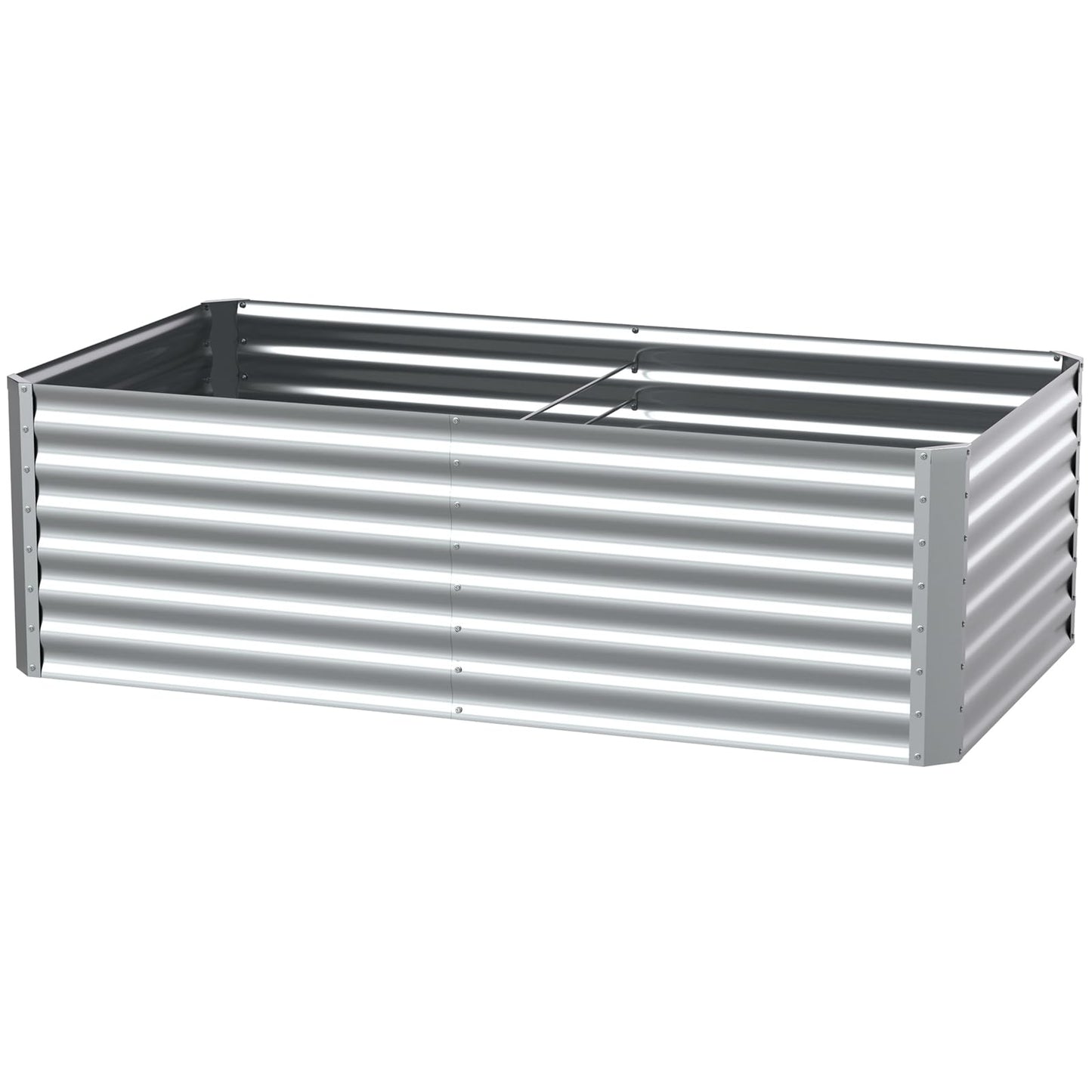6X3X2ft (1 Pack) Galvanized Raised Garden Bed,Outdoor Courtyard Planter Box Metal Patio Kit Planting Bed for Vegetables Flowers Herb,The material is thickened and not prone to deformation or rust