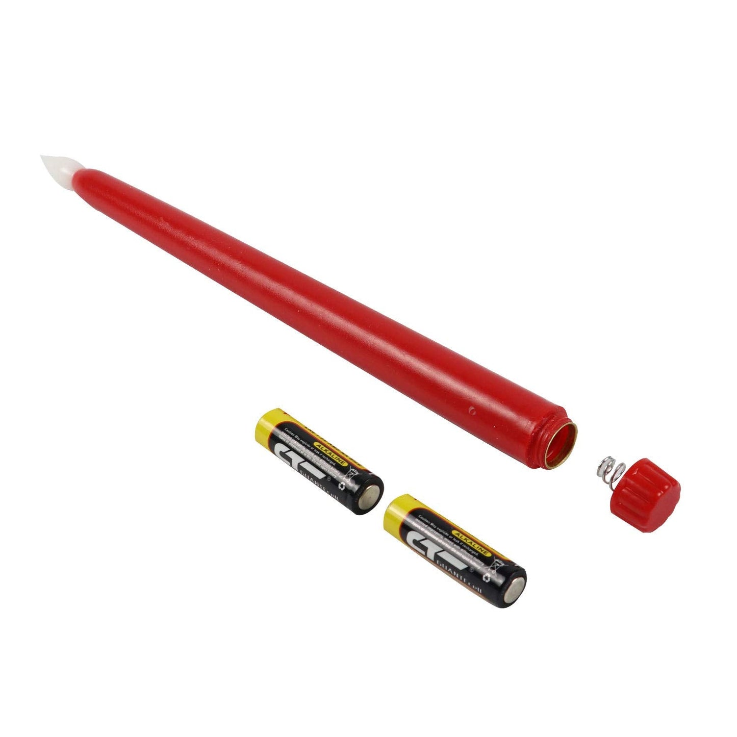 Rhytsing Red 10.8" Flameless Taper Candles with Timer, Battery Operated Candles with Remote, Smooth Wax Finish, Warm White LED, 8 Batteries Included - Set of 4