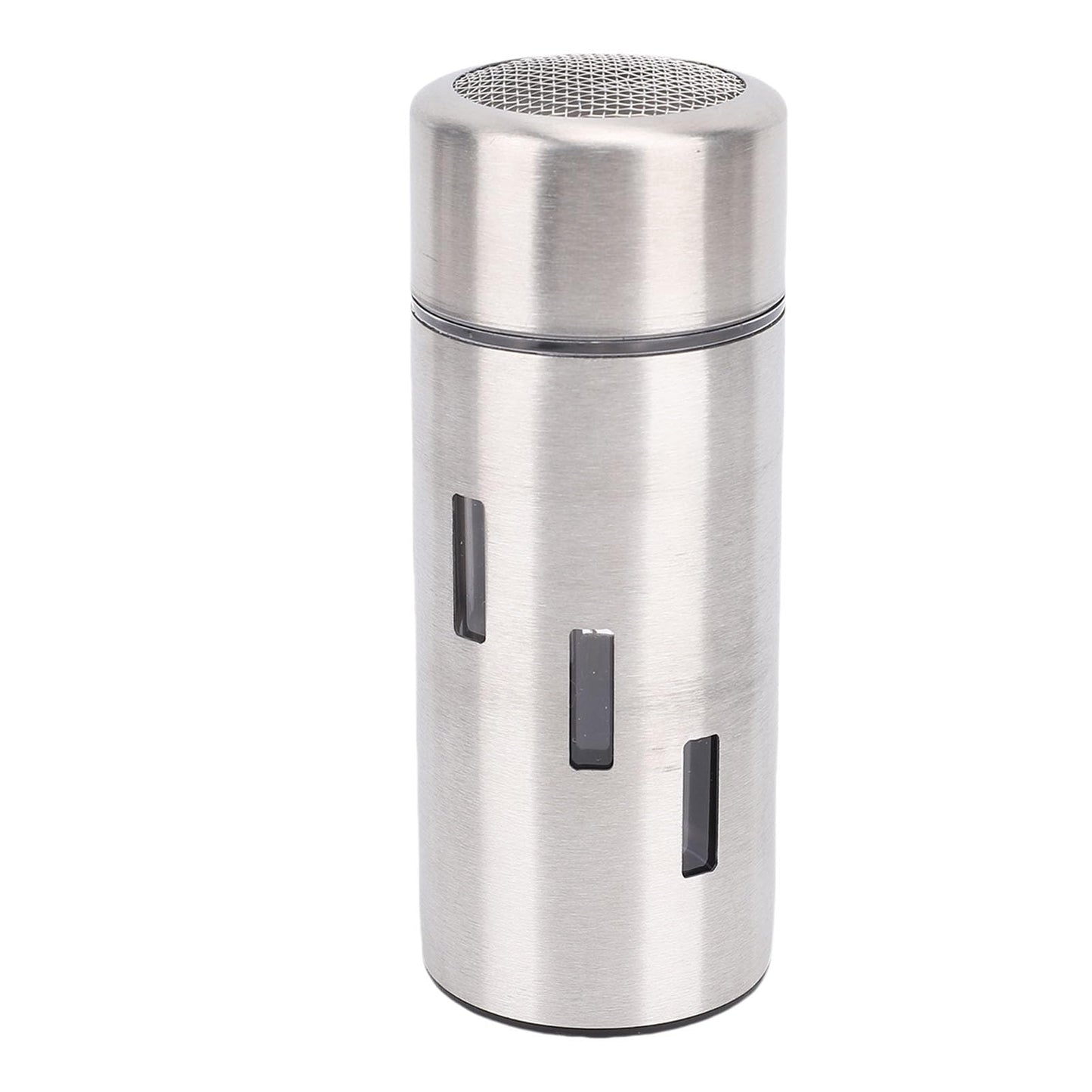 Focket Salt Shaker, 304 Stainless Steel Rust Proof Multifunctional Condiment Shaker, Seasoning with Airtight Lid for Kitchen Cooking Grilling Picnic (Mesh Holes)
