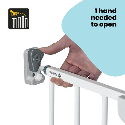 Safety 1st Wall Fix Extending, Safety Gate, Door and Stair Gate, Baby Gate also suitable for Dogs, Six Months to Two Years, Metal White (Pack of 1)