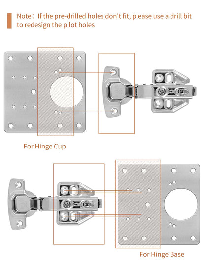 20PCS Upgraded Cabinet Hinge Repair Plate Kit: FOGZUVR Durable Door Hinge Mounting Plate Stainless Steel, Large Cabinet Fix Board with Screws for Kitchen Cabinet, Cupboard Doors and Furniture