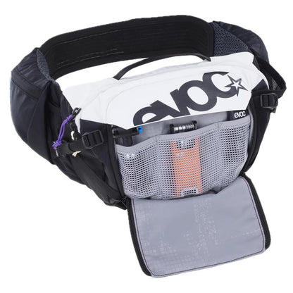 EVOC Hip Pack Pro 3 + Hydration Bladder 1.5, Waist Bag (AIR Flow Contact System, Aero Flex Waist Belt, Includes 1.5 L Hydration Bladder and Bottle Holder, One Size), Multicoloured