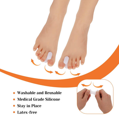12Pcs Bunion Corrector Gel Toe Separators Soft Toe Spacers Overlapping Toes Pads Gel Orthotics for Men Women Sports Activities Calluses Crooked Toes Hammertoe Straighten Pain Relief (6L)