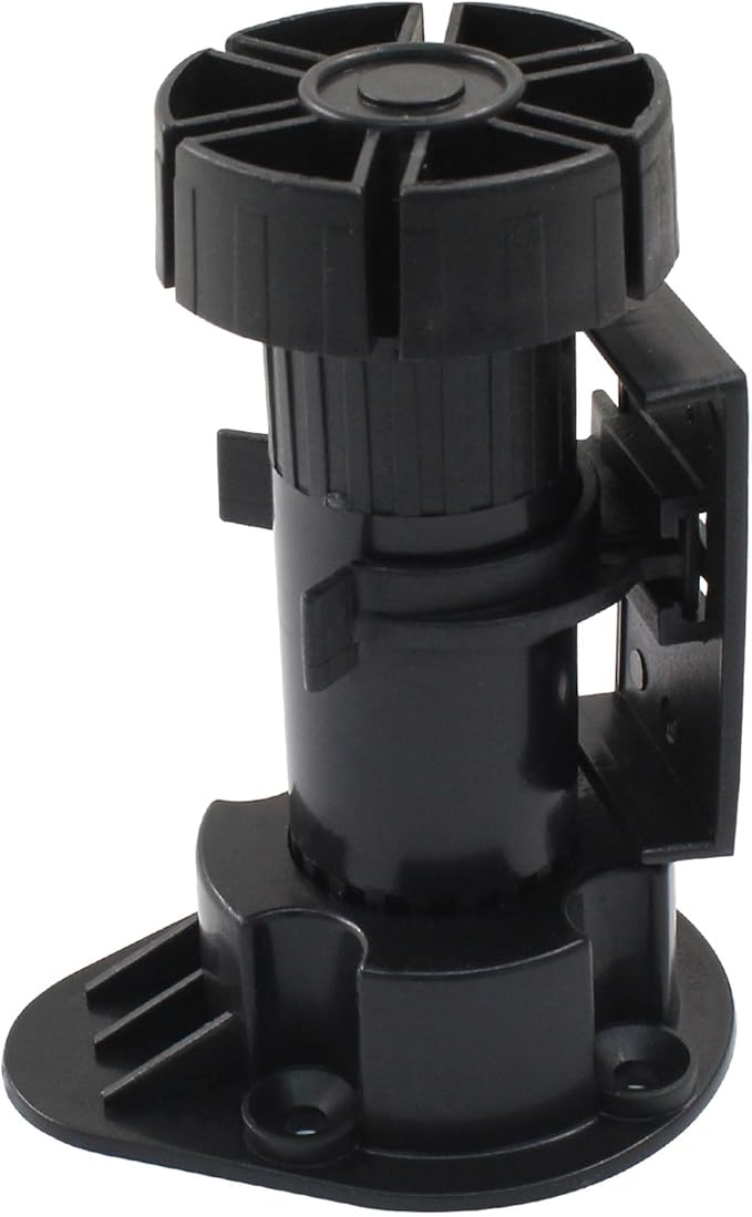 Jiozermi 12 Pack Black Plastic Cabinet Legs, Adjustable Furniture Feet