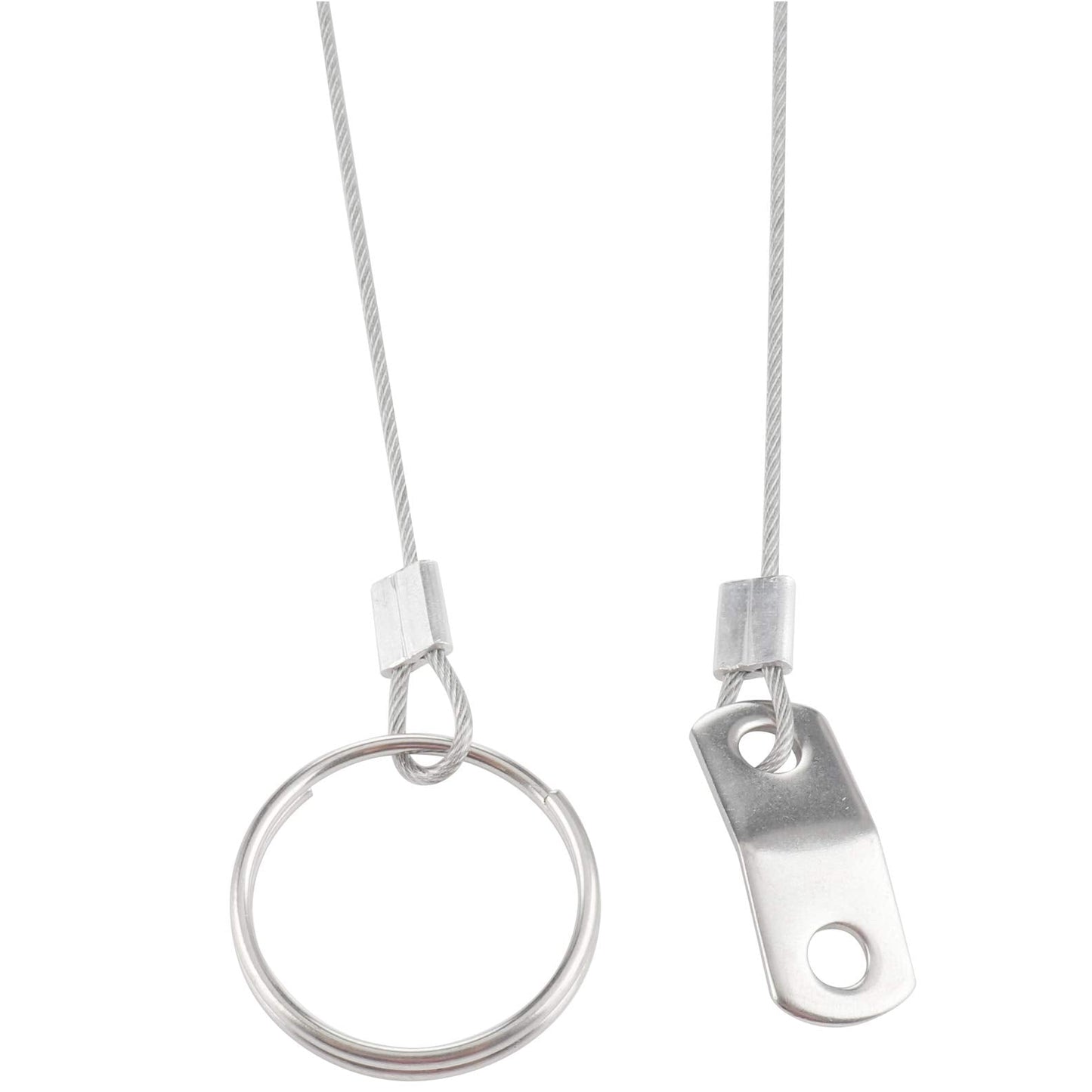 4 Pcs Full 316 Stainless Steel Lanyard Cable w' Drop Cam & Quick Release Ring Prevents Loss, Plastic Coating Tether Length 12", Free Installation Screws