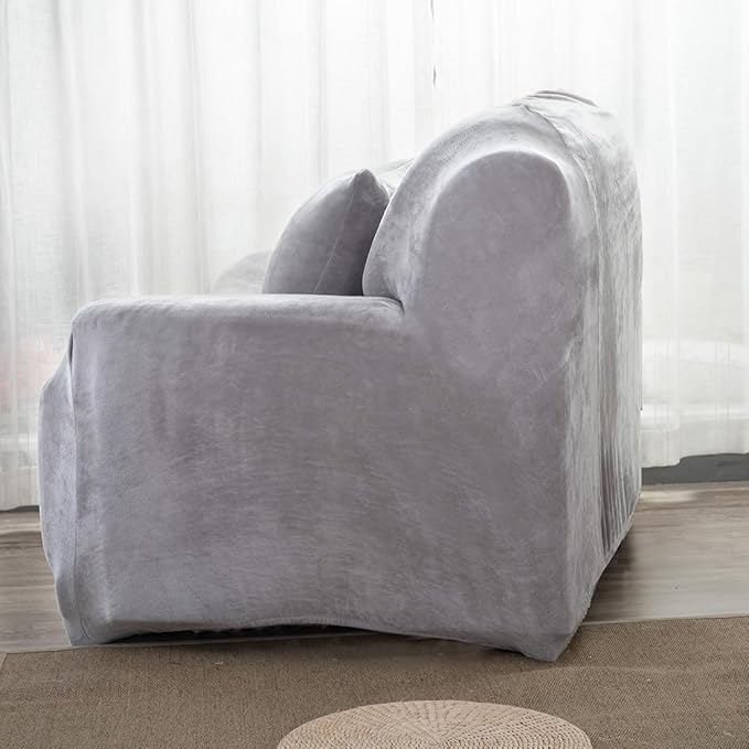 vctops 1-Piece Velvet Plush Stretch Chair Sofa Slipcover Soft Fuzzy Fluffy