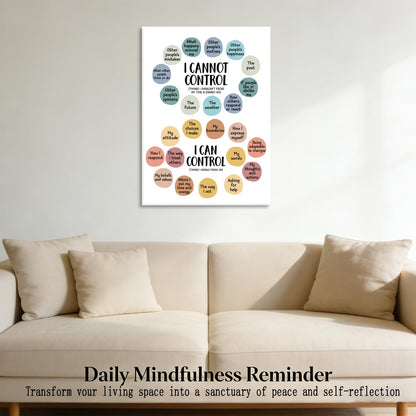 Mental Health Wall Art School Counselor Canvas Painting Picture Motivational Wall Decor Things I Can Control Inspirational Poster Prints Artwork for Therapy Office Home Decor 12x16in Wrapped Canvas