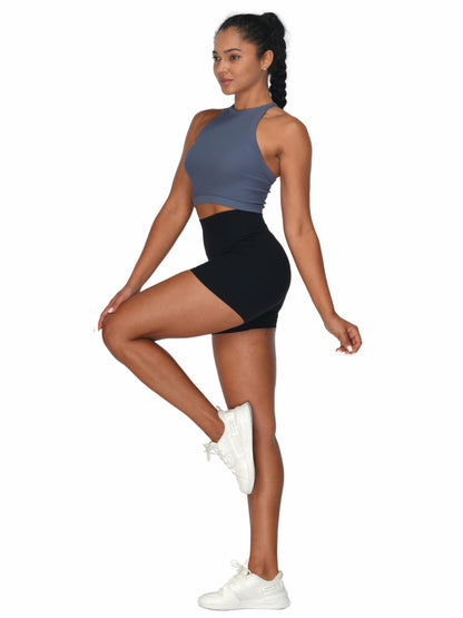 Sunzel 8" / 5" / 3" Biker Shorts for Women with Pockets, High Waisted Yoga Workout Shorts Black Small