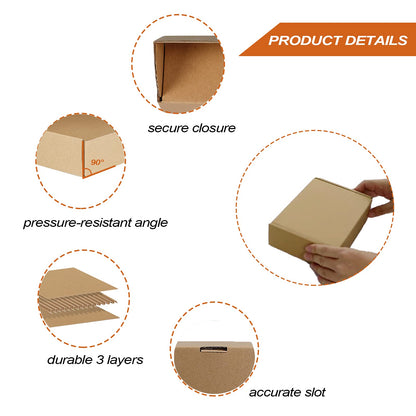 PHAREGE 7x5x2 inch Shipping Boxes Bulk 25 Pack Brown, Tab Lock Tuck Top Mailer Boxes for Packaging Small Business, Small Cardboard Gift Boxes for Wrapping Mailing Present