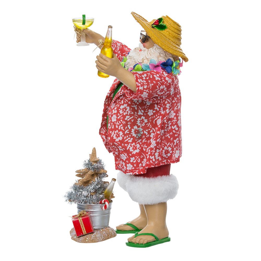 Kurt Adler Fabriche' Beach Santa, 10-Inch, Set of 2