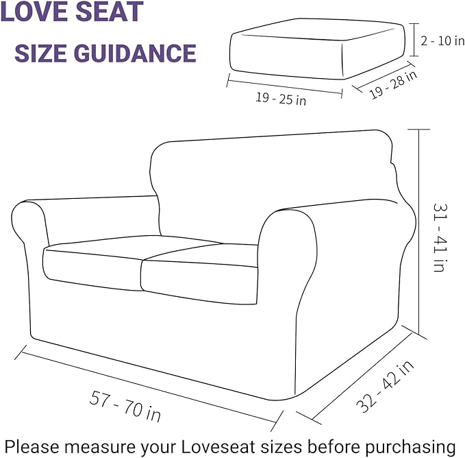 ZNSAYOTX Luxury Velvet Sofa Cover 3 Piece Stretch Loveseat Covers