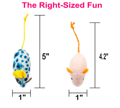 Fashion's Talk Mouse Cat Toys Soft Plush Catnip Mice Assorted Style Variety Pack 32 Count