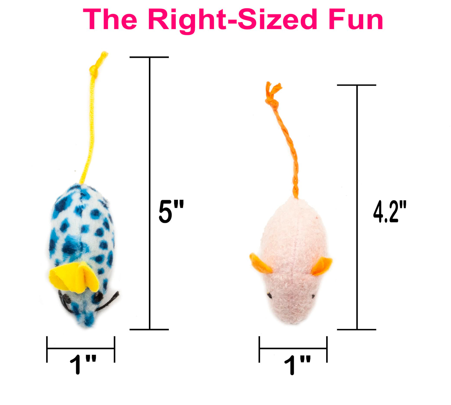 Fashion's Talk Mouse Cat Toys Soft Plush Catnip Mice Assorted Style Variety Pack 32 Count