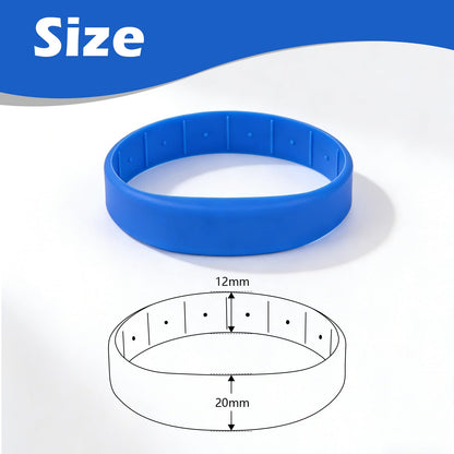 RFID Wristband, 13.56MHz Silicone Waterproof IC Bracelet for Access Control, Gym Membership, Water Park for 2PCS