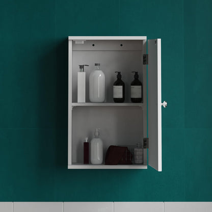 Bath Vida Priano Bathroom Cabinet Single Wall Mounted Storage Cupboard Shelf, White