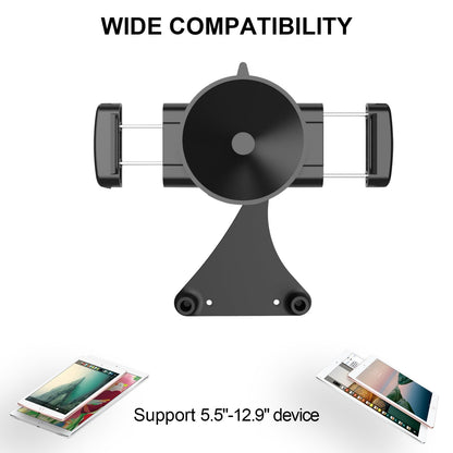 iPad Suction Mount for Tablet Glass Holder for iPad Mirror Mount for Tablet Suction Holder for Pad Glass Stand for iPAD Mirror Stand Pad for Makeup, Yoga, Gym, Kitchen, Tub, Fit 5.5"-12.9" (Dark)