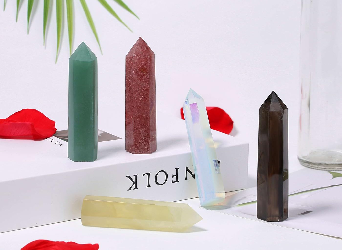 LAIDANLA Citrine Healing Crystals Wands 3.5-4" Polishing Natural Reiki Energy Wand Stone Hexagonal Point Obelisk Large Crystal Gemstones for Meditation Therapy Crystal Grid Decoration 1Pcs