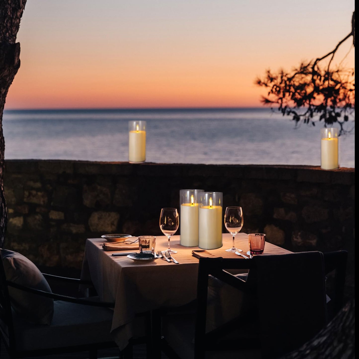 Niceme 9” x 4” Large Waterproof Outdoor Flameless Candles with Remote Control Timer, Flickering LED Pillar Candles Battery Operated for Indoor Outdoor Lanterns Patio Porch Decor, Long Lasting Set of 2