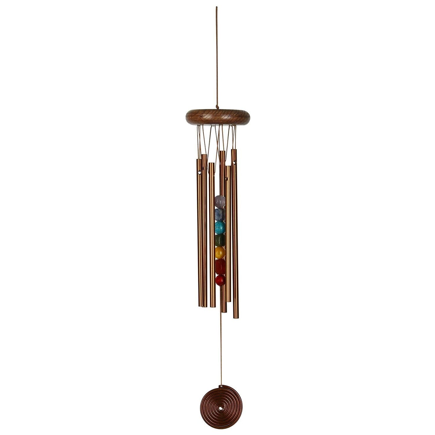 Woodstock Chimes Signature Collection, Woodstock Chakra Chime, 17'' Bronze Eastern Energies Wind Chimes for Outdoor, Patio, Home Garden Decor (CC7BR)
