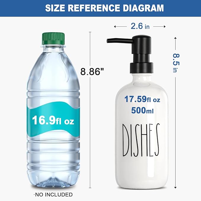 Dish Soap Dispenser for Kitchen, Ceramic Dish Soap Dispenser