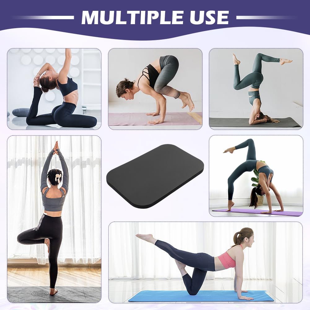 Yoga Knee Pad,High Density Foam NBR Material Yoga Knee Cushion,Clear Up Pain During Exercise,Exercise Pads for Knees Elbows Wrist,Ideal for Pilates and Planks (Black,11.4x7.5x0.59inch)