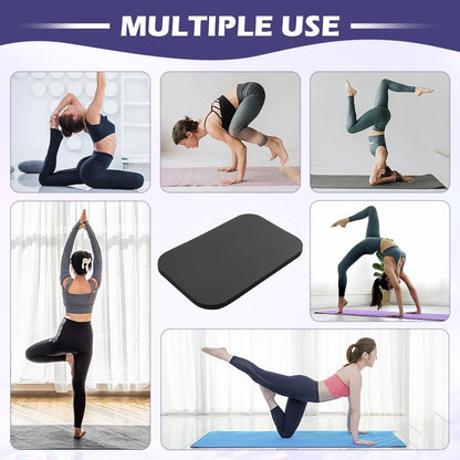 Yoga Knee Pad,High Density Foam NBR Material Yoga Knee Cushion,Clear Up Pain During Exercise,Exercise Pads for Knees Elbows Wrist,Ideal for Pilates and Planks (Black,11.4x7.5x0.59inch)