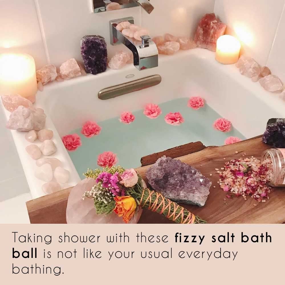 Pink Salt Crystal Accessories (Pink Salt Crystal Bath Ball - Round Shape)