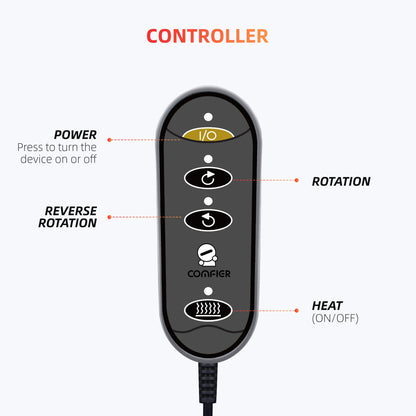 COMFIER Foot Massager with Heat, Electric Foot Warmer,Gifts for Women,Men, Shiatsu Feet Massager Machine for Plantar Fasciitis,Neuropathy, 2-in-1 Foot & Back Massager, Foot Heater