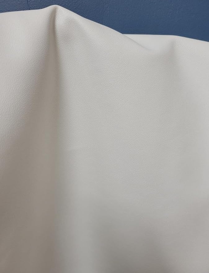 White Soft Faux Vegan PU Leather by The Yard Synthetic Pleather 0.9 mm Nappa