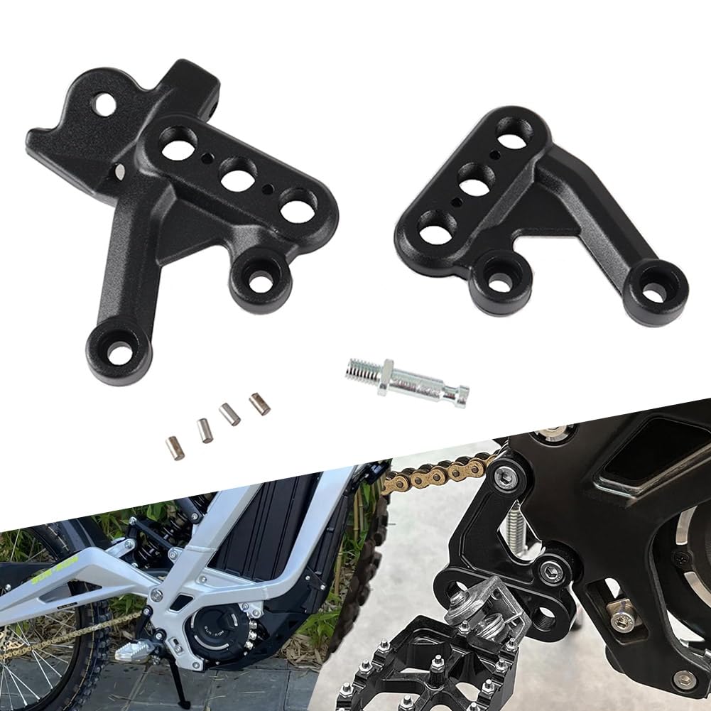 Foot Pegs Bracket Surron Foot Rest Brackets Motorcycle Footbracket CNC Aluminum Foot Peg Pedal Bracket Kit for Light Bee Sur-Ron S/X Dirt Bike black