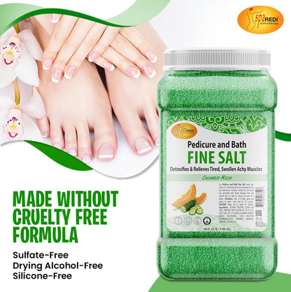 SPA REDI - Detox Foot Soak Pedicure and Bath Fine Salt, Lavender and Wildflower, 128 Oz - Made with Dead Sea Salts, Argan Oil, Coconut Oil, and Essential Oil, Hydrates, Softens and Moisturizes