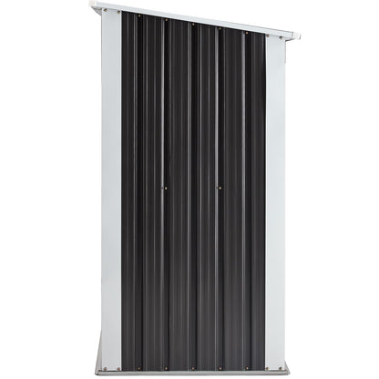 YOPTO 68" Galvanized Steel Firewood Rack,Log Holder with Roof,Storage Shed w/Vents,Backyard Garden Patio Porch for Shovels,Umbrellas,Antennas,Escalators,Dark Gray