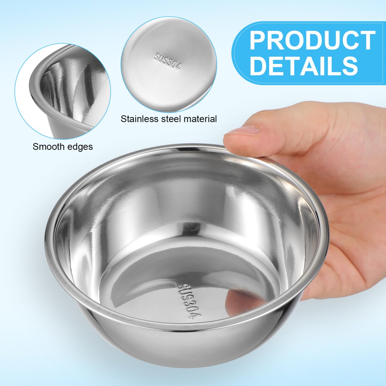 Baluue 2pcs Medical Bowl Bowls Thickened Iodine Cups with Seamless Construction Basin, Medical Stainless Steel Bowls for Sponges Dressings Fluid