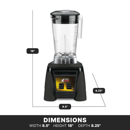 Waring Commercial MX1000XTX 3.5 HP Blender with Paddle Switches, Pulse Feature and a 64 oz. BPA Free Copolyester Container, 120V, 5-15 Phase Plug, Black