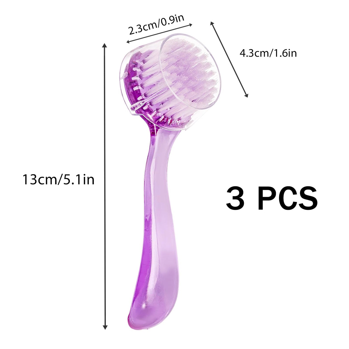 3 Pcs Facial Cleansing Brush, Useekoo Manual Face Brushes for Cleansing and Exfoliating, Face Scrubber to Massage, Deep Pore Exfoliation, Makeup Remove and Skin Care with Soft Bristles
