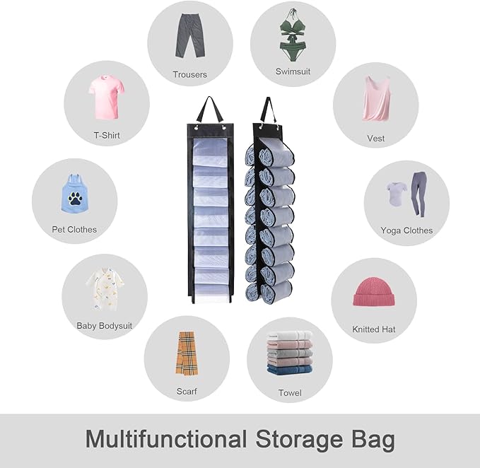 Legging Organizer Storage, T-Shirt Organizer, Foldable Hanging Closet Organizer