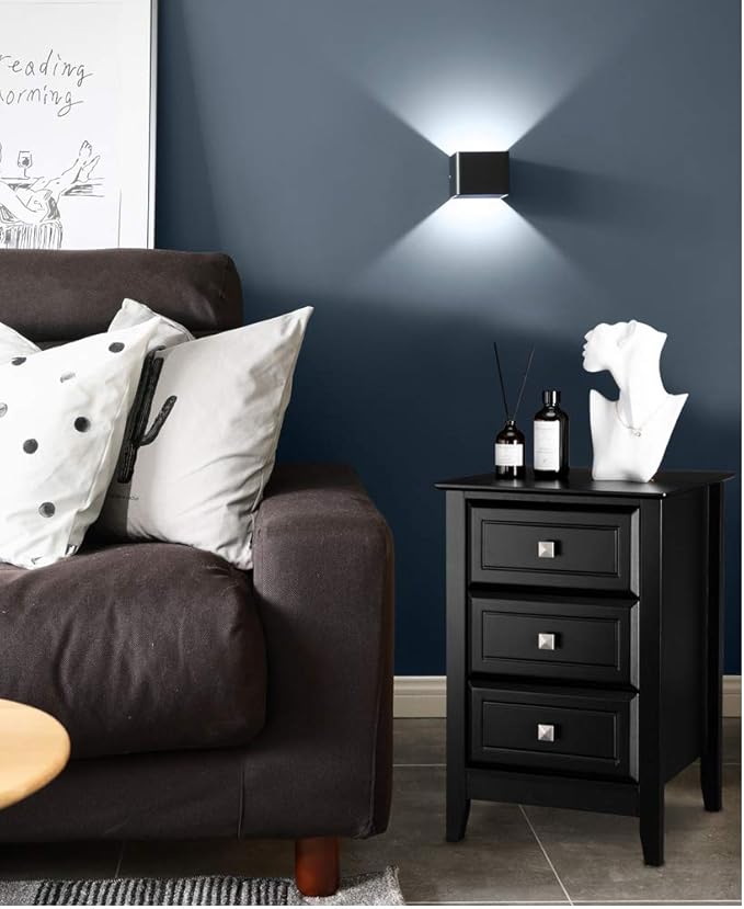 Bonnlo Upgraded Black Nightstand