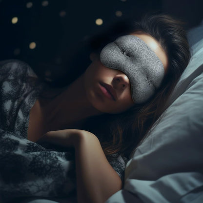 Brownmed IMAK Eye Pillow - Sleep Mask with ErgoBeads for Pain Relief - Cooling & Relaxing Sleep Aid - Black