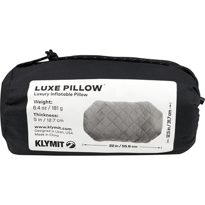 Klymit Luxe Travel Pillow and Insulated Static V Inflatable Sleeping Pad Bundle for Camping and Backpacking