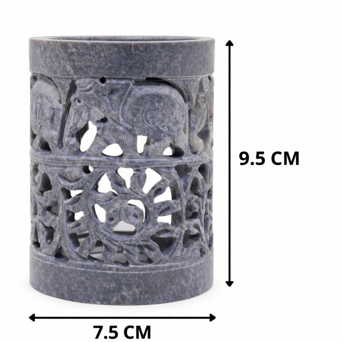 KC KULLICRAFT Marble Soapstone Candle Tea Light Holder