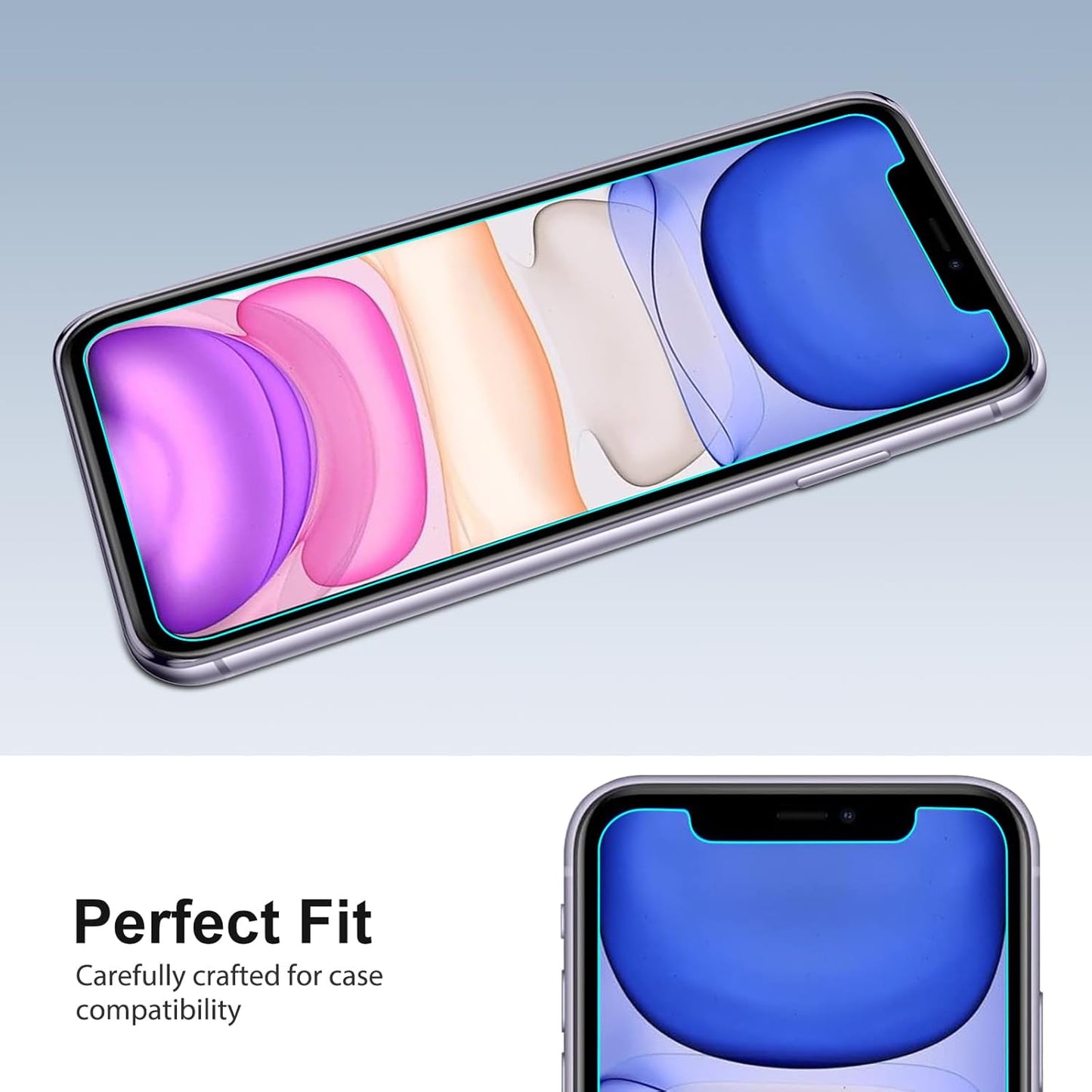 SPARIN Screen Protector Compatible with iPhone 11 / XR 6.1 inch, 4 Pack HD Clear 9H Tempered Glass Anti-Scratch and Case Friendly