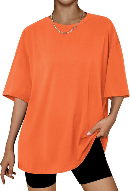 Trendy Queen Womens Oversized Summer T Shirts Plus Size Batwing Cute Casual Tops Short Sleeves Fashion Workout Clothes