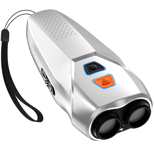 Dog Barking Control Devices Dual Sensor Anti Barking Device with Training/Deterrent Modes Dog Whistle to Stop Barking Ultrasonic Dog Barking Deterrent with LED Flashlight 25 FT Range Rechargeable