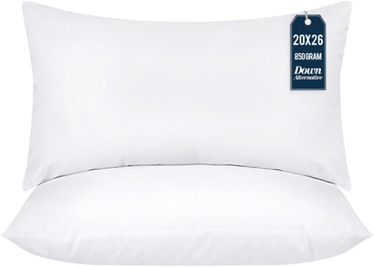Utopia Bedding Throw Pillows (Pack of 2, White), 12 x 20 Inches Indoor Decorative Pillow Insert for Sofa, Bed and Couch