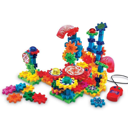 Learning Resources Gears! Gears! Gears! Lights & Action Motorised Building Set, Gears & Construction Toy, STEM Toys, Gears for Kids