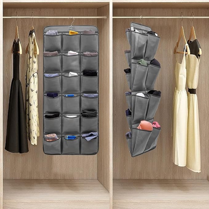 Dual Sided Hanging Closet Organizer Shoe Rack Holder