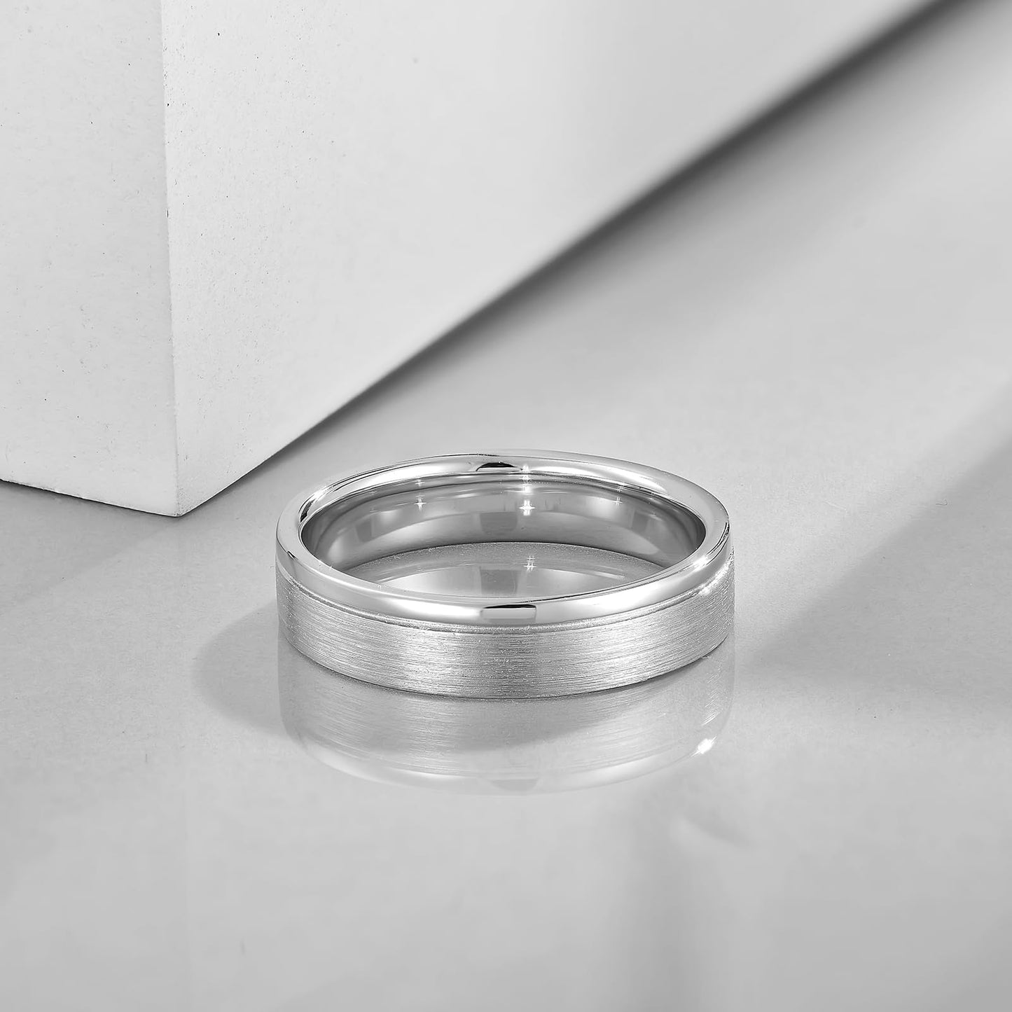 STARCHENIE Mens Wedding Band, 925 Sterling Silver 5MM Ring for Men Women Comfort Fit, Size 7-12