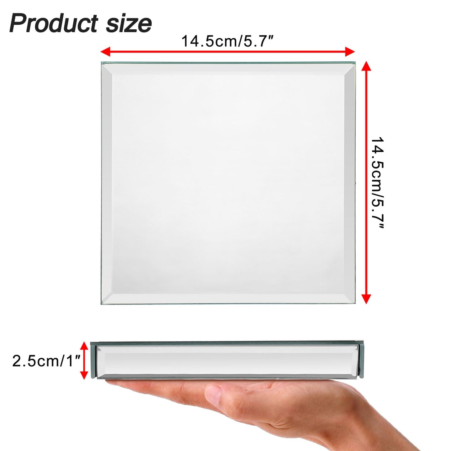 Hipiwe Mirrored Risers for Display Glass Figures Display Stand Base Collectibles Showpeice Table Display Platform for Decorative Pieces Jewelry Perfume Showcase Photography Props, 5.7" x2 Packs