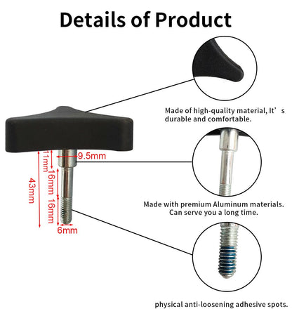 Toeloioh Knob Replacement Part Universal for Rolling Walker Rollator, Foldable Rollator, Hand propelled Walker, Aluminum 3 Point Knob, General Parts of Rollator Accessories