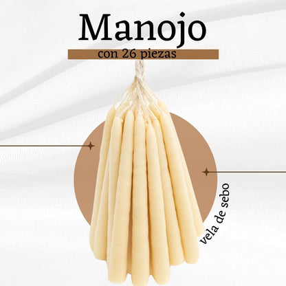White Tallow Candles 26 Pieces